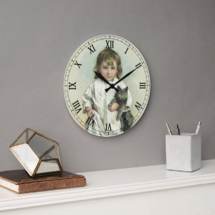 Relógio Grande Menina Vitoriana Antiga em Camisa de Dormir com se