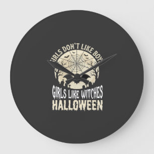 Relógio Grande Meninas Como Bruxas Design de Morcego de Halloween