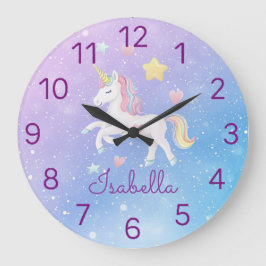 Relógio Grande Meninas Cute Magical Unicorn Personalizadas
