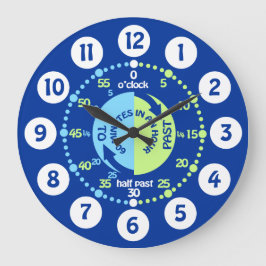 Relógio Grande Meninos aprendem a dizer hora azul da parede