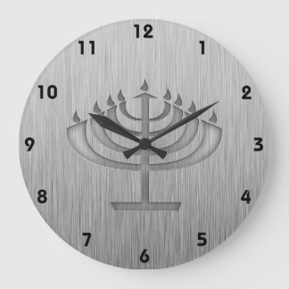 Relógio Grande Menorah; Mau aspecto metálico