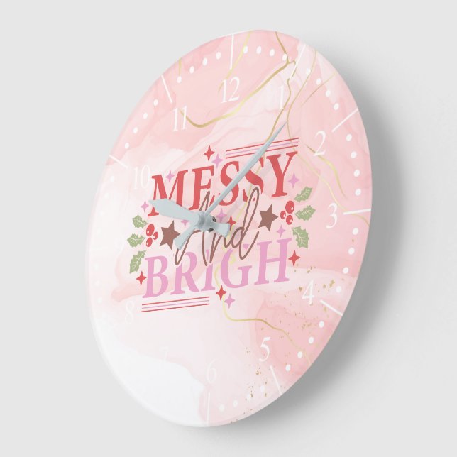 Relógio Grande Mensagem de Natal e Brilho (Ângulo)