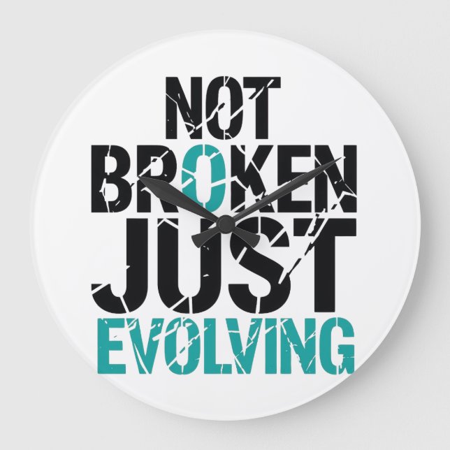 Relógio Grande Mental Health Recovery Not Broken Quote (Frente)