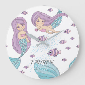 Relógio Grande Mermaid Fantasy Art
