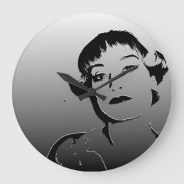 Relógio Grande Metal like black and white stylish clock