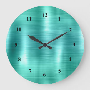 Relógio Grande Metálico Moderno do Teal Faux