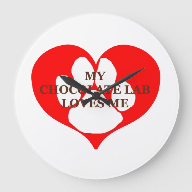 Relógio Grande meu laboratório de chocolate me ama (Frente)