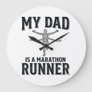 Relógio Grande Meu Pai É um Corredor de Maratona Camisa Vintage D