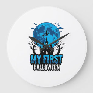 Relógio Grande Meu Primeiro Halloween Vintage Castelo Assombrado 