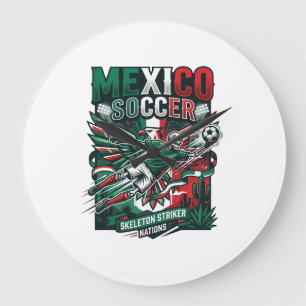 Relógio Grande México Futebol Esqueleto Atacante Nações Premium S