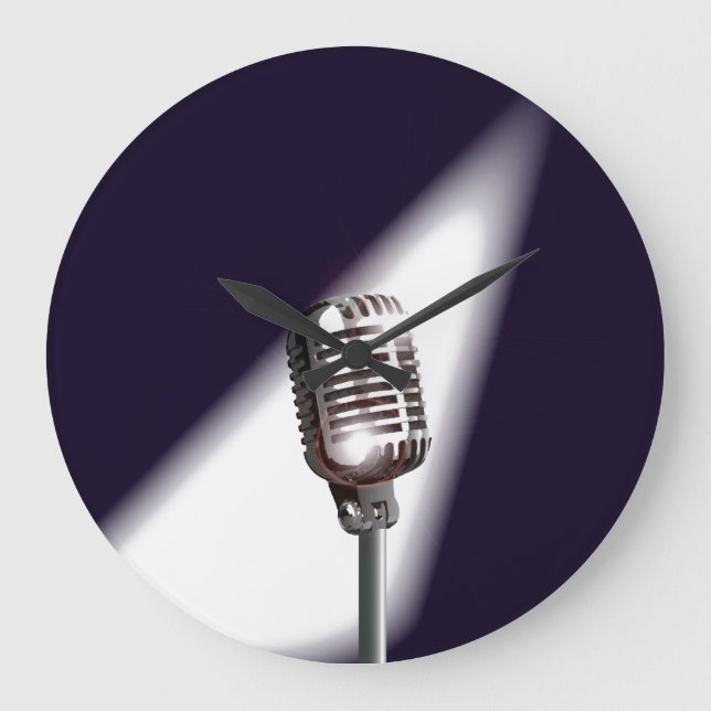 Relógio Grande Microfone do Palco Retroativo (Frente)