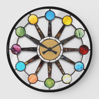 Relógio Grande Midcentury stained glass clock