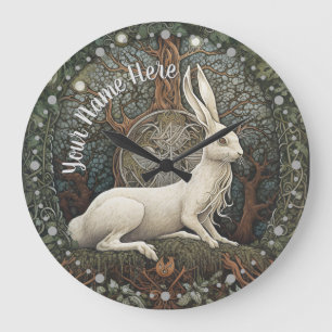 Relógio Grande Midnight Hare Nature Boho