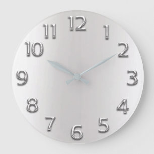 Relógio Grande Minimalismo cinzento dos números árabes de cinza