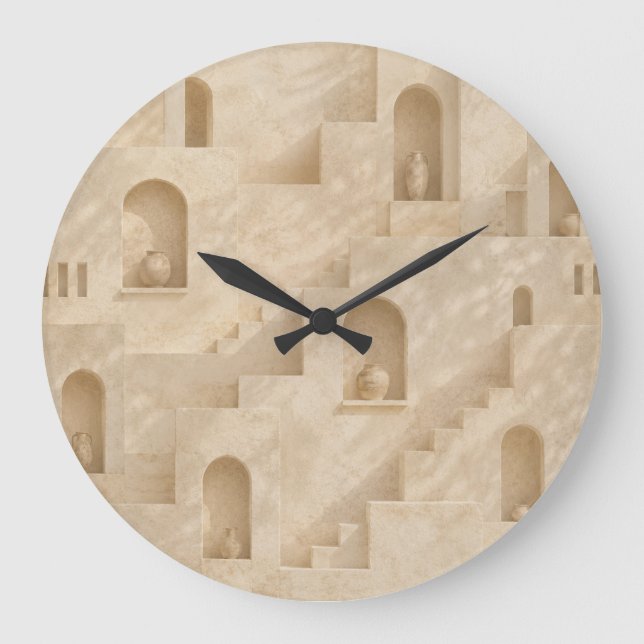 Relógio Grande Minimalist Desert Architecture Wall Clock (Frente)