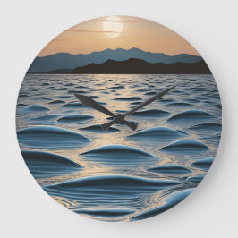 Relógio Grande Minimalist Waves at Dawn