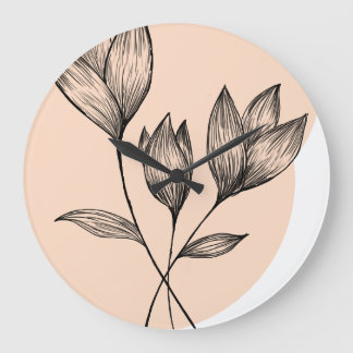 Relógio Grande Minimalista floral