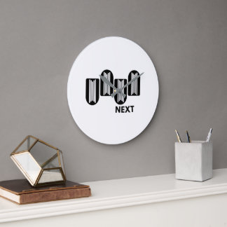 Relógio Grande Minimalista Moderno Preto e Branco Abstrato Geomét