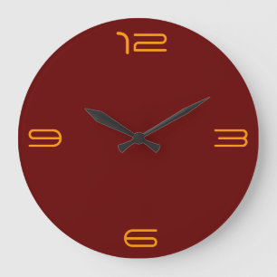 Relógio Grande Minimalista vermelho/ Dourado > Relógios de pared