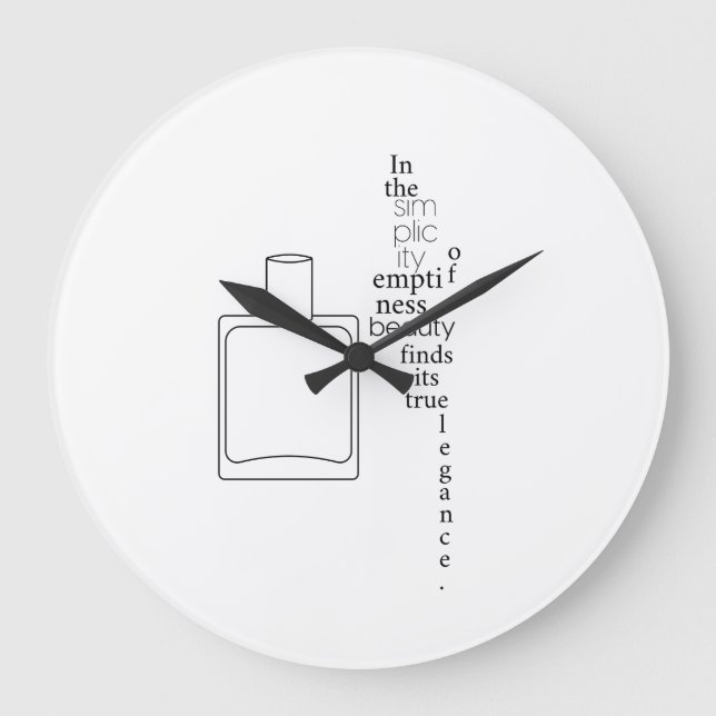 Relógio Grande Mínimo de Elegância de Simplicidade Preto e Branco (Frente)