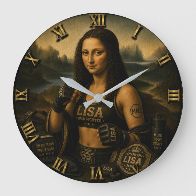 Relógio Grande MMA Funny Mona Lisa (Frente)