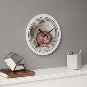 Relógio Grande Modelo de Foto Simples Moldura Personalizada