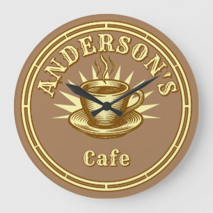 Relógio Grande Modelo de Letreiro de Café Retrô