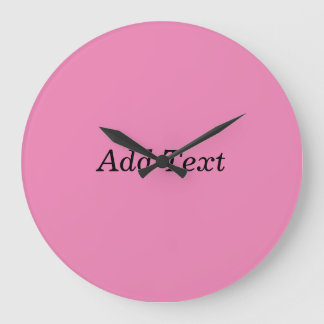 Relógio Grande Modelo de texto personalizado cor-de-rosa