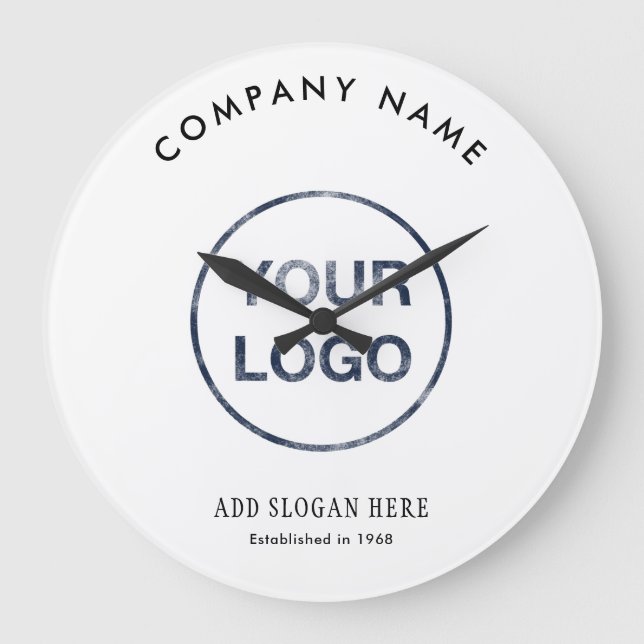 Relógio Grande Modern Curve Logo Design Company (Frente)