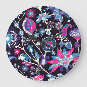 Relógio Grande Modern paisley: padrão oriental tradicional.