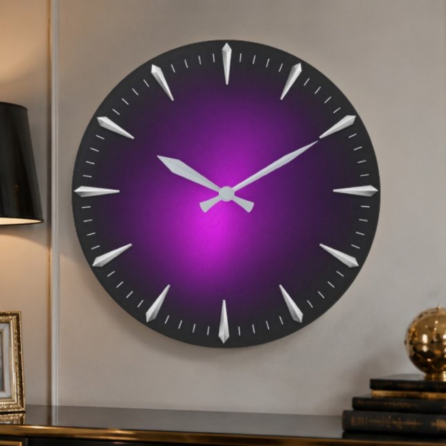 Relógio Grande  Modern Purple Minimalist Contemporary  (Criador carregado)