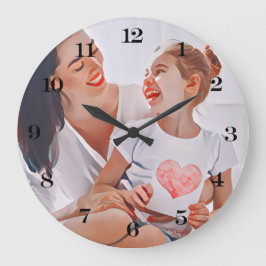 Relógio Grande Modern vibrant color mother photo art