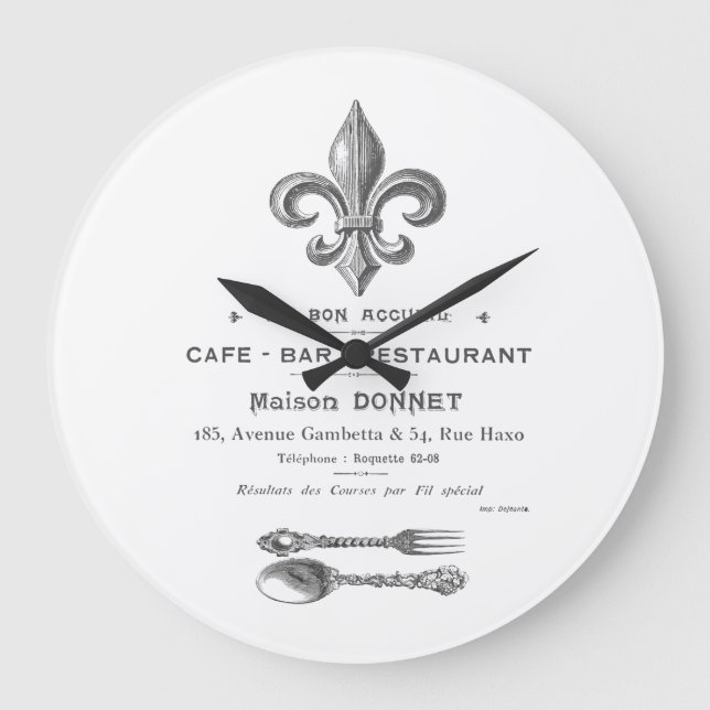 RELÓGIO GRANDE MODERNA VINTAGE FRANCÊS BISTRO (Frente)