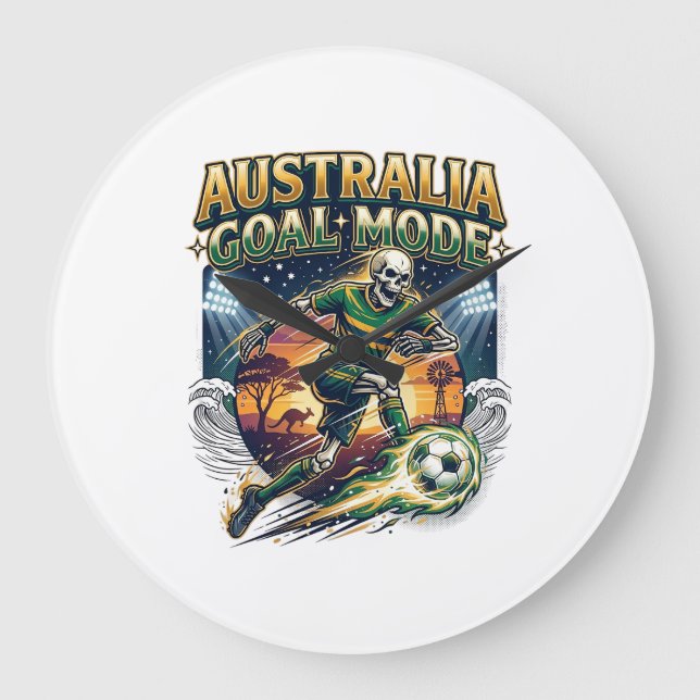 Relógio Grande Modo de Gol da Austrália Esqueleto Striker Nations (Frente)
