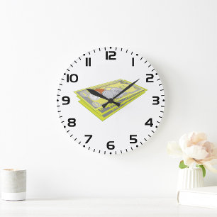 Relógio Grande Moeda e Moedas Coloridas Americanas