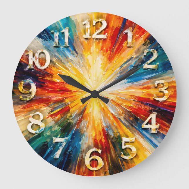 Relógio Grande Momento Radiante — Abstrato Expressivo (Frente)