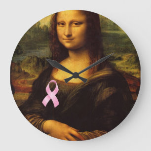 Relógio Grande Mona Lisa Com Fita Rosa