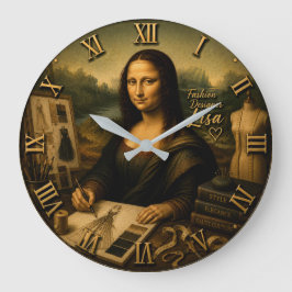 Relógio Grande Mona Lisa Fashion Designer Funny Haute Couture 
