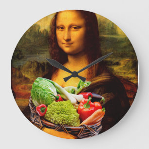 Relógio Grande Mona Lisa Loves Vegetables