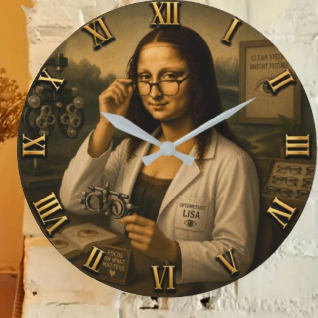 Relógio Grande Mona Lisa Optometrist Funny Eye Doctor Office Deco (Criador carregado)