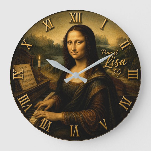 Relógio Grande Mona Lisa Pianist (Frente)