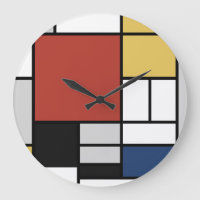 Mondrian Painting Red Plane Yellow Black Cinza Blu