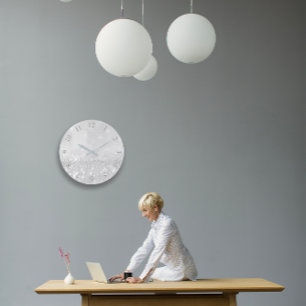 Relógio Grande Monocromático metálico mínimo do brilho das cin