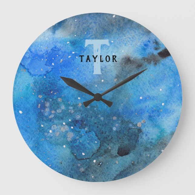 Relógio Grande Monograma Abstrato Art (Frente)