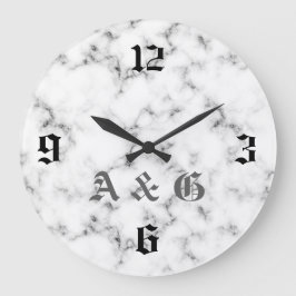 Relógio Grande Monograma de mármore