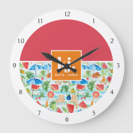 Relógio Grande Monograma de Na moda de Verão divertido