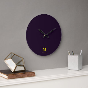 Relógio Grande Monograma minimalista amarelo elegante sofisticado
