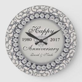 Relógio Grande Monograma Personalizado de Aniversário Ornamental
