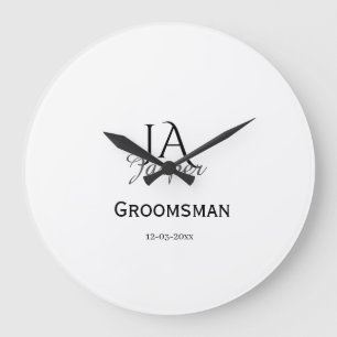 Relógio Grande Monograma personalizado padrinho melhor homem nome