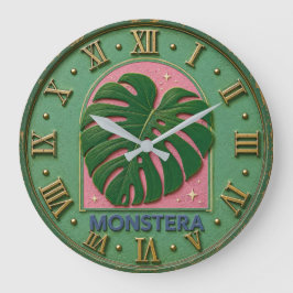 Relógio Grande Monstera Leaf Botanical 